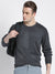 Men's Grey Solid Round neck pullover sweater