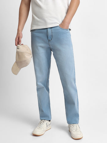 Men's Straight Fit Washed Indigo Stretchable Jeans