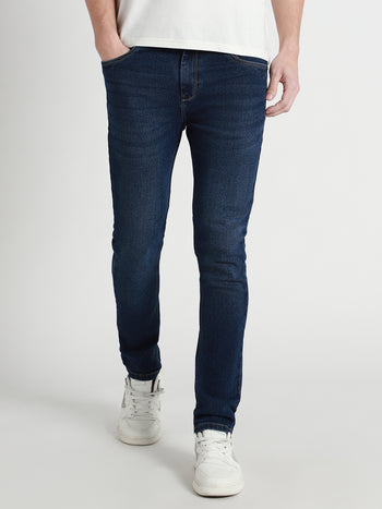 Men's Slim Fit Washed Indigo Stretchable Jeans