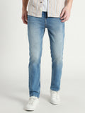 Dennis Lingo Men's Light Blue Straight Fit Light Fade Stretchable Jeans