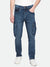 Men's Straight Cargo Solid MID Blue Jeans