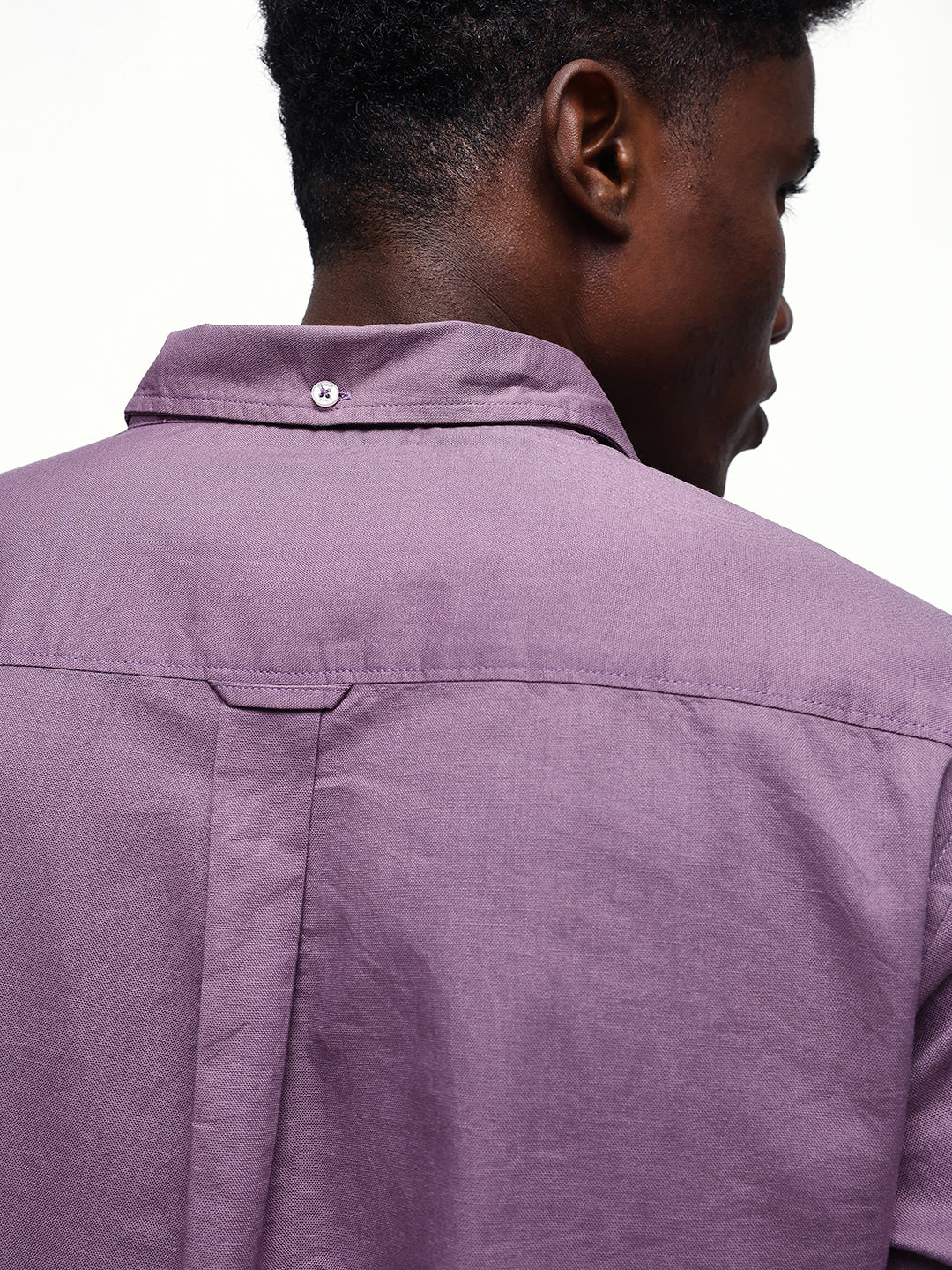 ZARTHA Men's Solid Purple Casual Cotton Shirt — Regular Fit, Breathable Fabric, Size 40, Easy Care - View #9