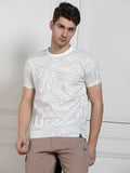 Dennis Lingo Men's Offwhite Round Neck Printed Regular Fit T-Shirt