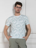 Dennis Lingo Men's Blue Round Neck Printed Regular Fit T-Shirt