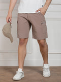 Dennis Lingo Men's Brown Relaxed Fit Mid-Rise Solid Casual Shorts