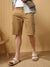 Men's Khaki Solid Casual Cargo Shorts