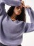 DL Woman Lilac Solid V- Neck Sweater