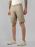 Men's Khaki Solid Regular Fit Shorts