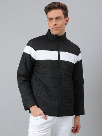 Men's Black Regular Fit Winterwear Puffer Jackets