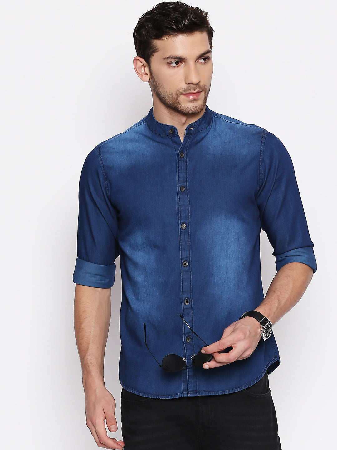 Jeans shirt chinese top collar