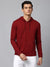 Mens Long-Sleeve Hoodie - Lightweight Casual Winterwear (Wine)
