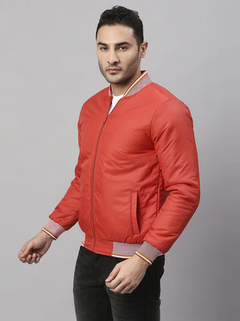 Mens Long-Sleeve Jacket - Lightweight Casual Winterwear  (Rust)