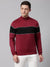 Mens Long-Sleeve Sweatshirt - Lightweight Casual Winterwear (Wine)