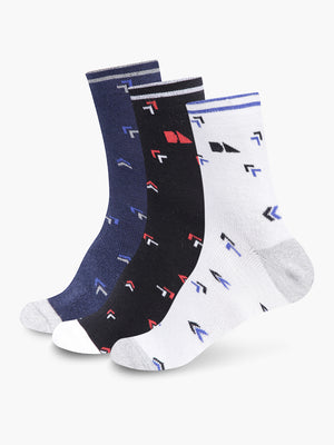 Men's Pack of 3 Above Ankle Length Patterned Socks
