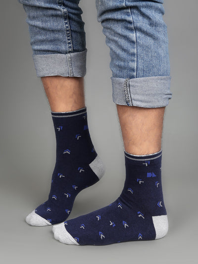 Men's Pack of 3 Above Ankle Length Patterned Socks