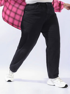 Women Plus Size Mom Fit High-Rise Stretchable Jeans - High Star x Dennis Lingo