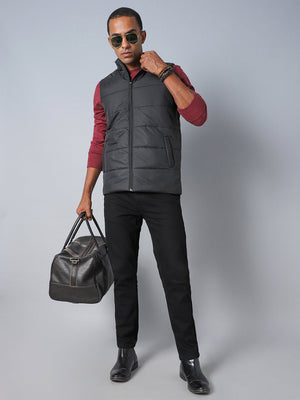 Men's Mock Collar Sleeveless Padded Jacket