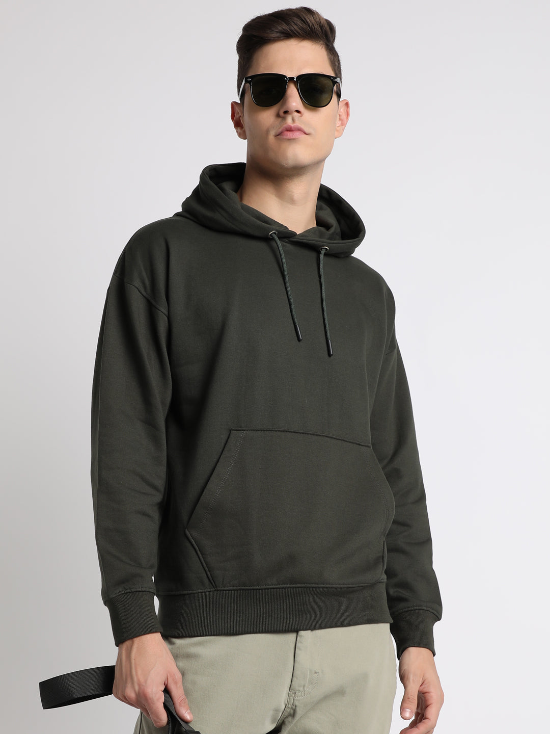 Men's Olive Full Sleeves Hoodie