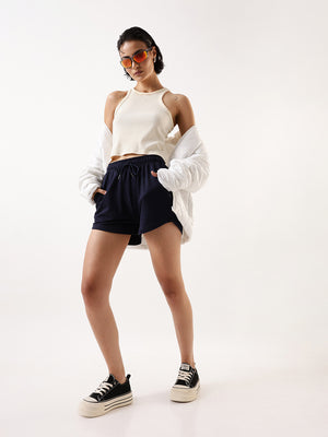 DL Woman Solid Relaxed Fit Lounge Shorts