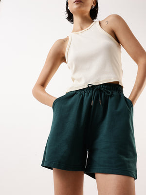 DL Woman Solid Relaxed Fit Athleisure Shorts