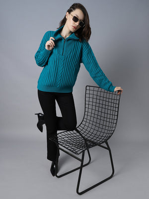 Women Cable Knit Acrylic Pullover