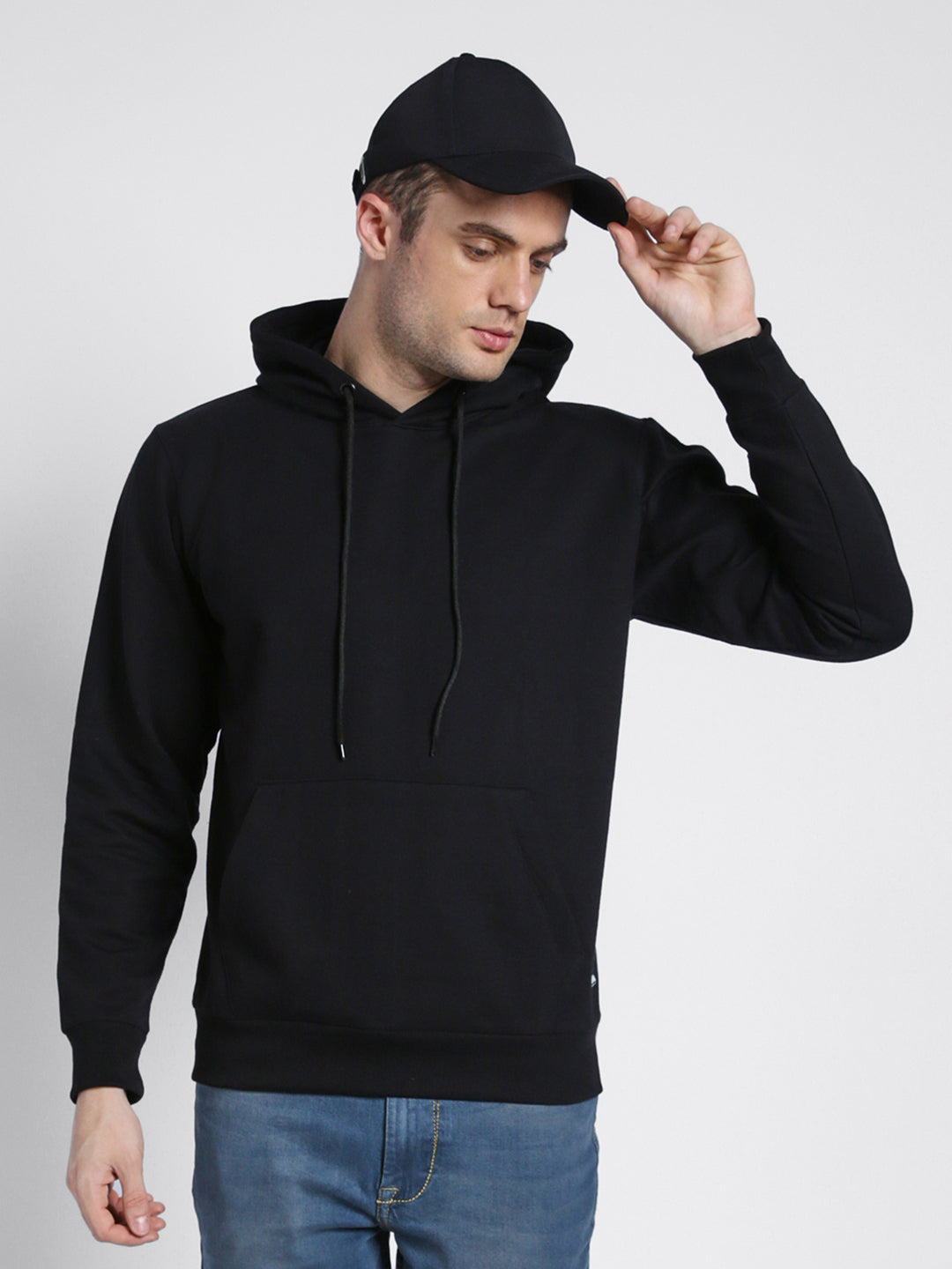 Dennis Lingo Men's Black  Full Sleeves Zipper Hoodie Sweatshirt