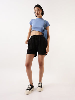 DL Woman Solid Relaxed Fit Athleisure Shorts