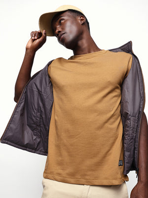 Men's Solid Round Neck Half Sleeves Relaxed Fit T-shirt