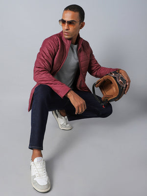 Men's Mock Collar Long Sleeves Puffer Jacket