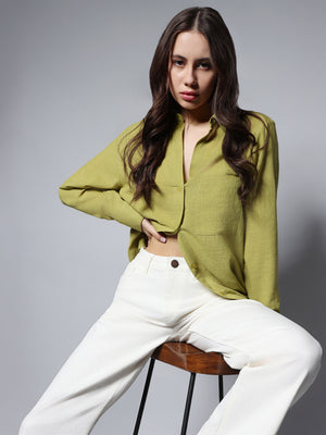 Women's Solid Spread Collar Regular Fit Shirts- High Star X Dennis Lingo