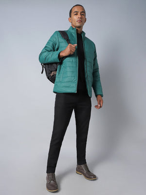 Men's Mock Collar Long Sleeves Puffer Jacket