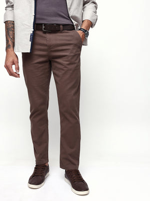 Men's Solid Cotton Straight Fit Chinos