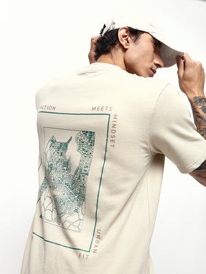 Men's Printed Round Neck Half Sleeves Relaxed Fit T-shirt