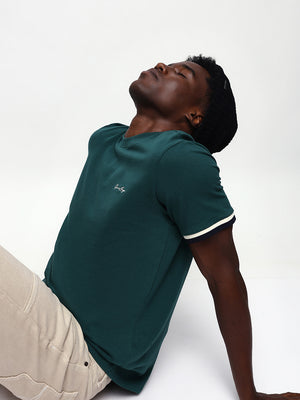 Men's Solid Round Neck Half Sleeves Relaxed Fit T-shirt