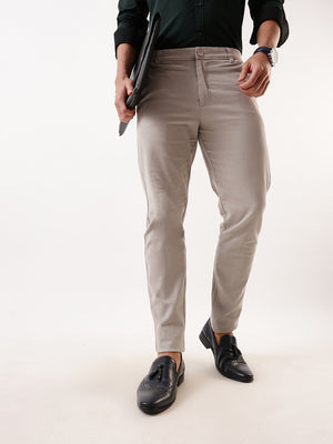 Men's Grey Straight Fit Chinos Trousers