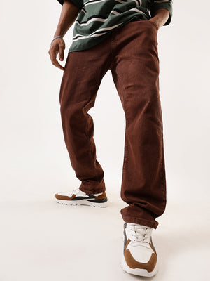 Men's Solid Relaxed Fit Mid-Rise Stretchable Jeans