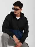 Men's Hooded Regular Fit Colourblock Blue Jackets