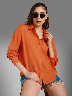 Women's Solid Cuban Collar Regular Fit Shirts- High Star X Dennis Lingo