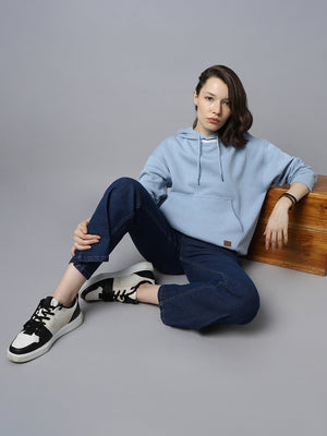 Women Hooded Long Sleeve Pullover Sweatshirt