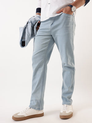 Men's Straight Fit Mid-Rise Stretchable Jeans