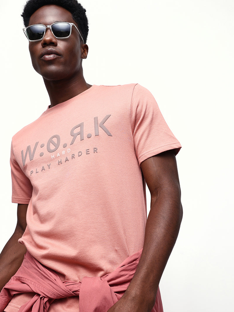 Men's Printed Round Neck Half Sleeves Relaxed Fit T-shirt