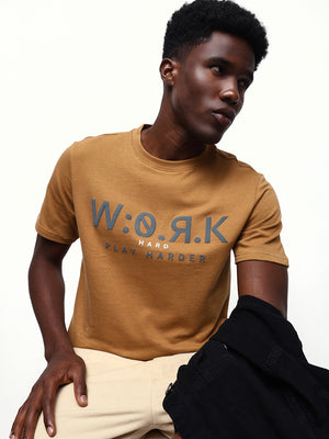 Men's Printed Round Neck Half Sleeves Relaxed Fit T-shirt