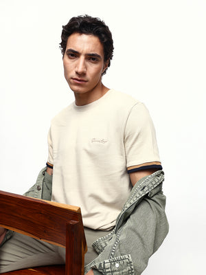 Men's Solid Round Neck Half Sleeves Relaxed Fit T-shirt