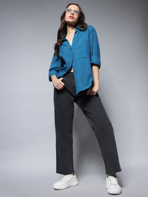 Women's Solid Spread Collar Regular Fit Shirts- High Star X Dennis Lingo