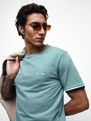 Men's Solid Round Neck Half Sleeves Relaxed Fit T-shirt