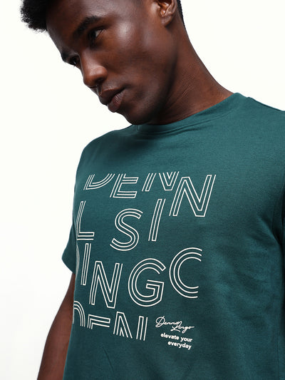 Men's Printed Round Neck Half Sleeves Relaxed Fit T-shirt