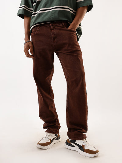 Men's Solid Relaxed Fit Mid-Rise Stretchable Jeans