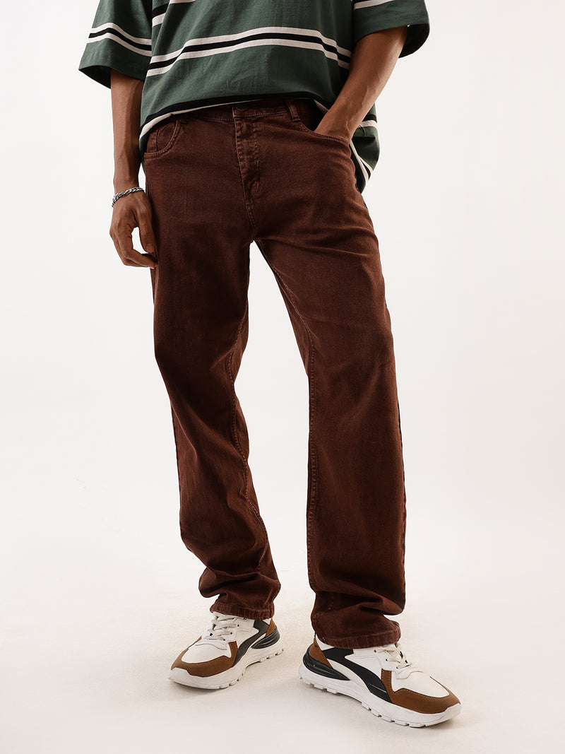 Men's Solid Relaxed Fit Mid-Rise Stretchable Jeans