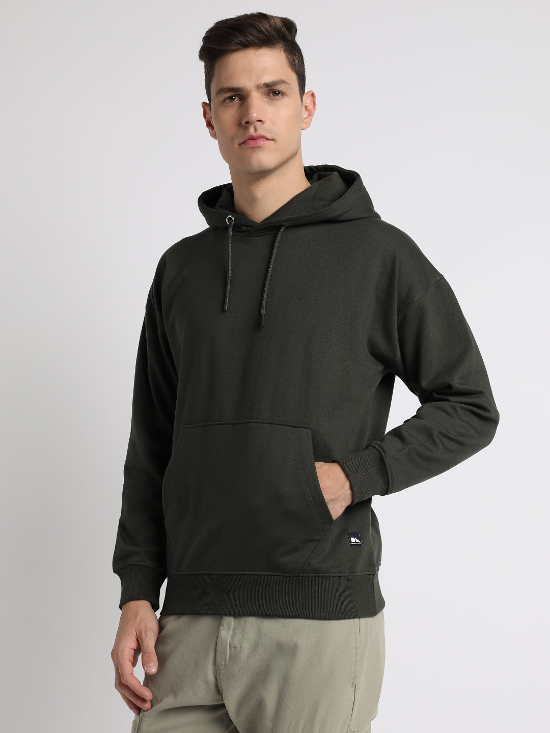 Men's Olive Full Sleeves Hoodie
