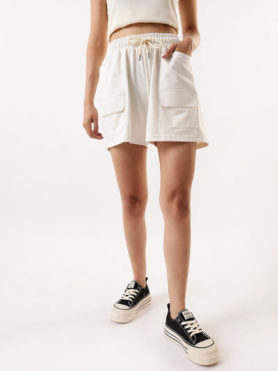 DL Woman Solid Relaxed Fit Lounge Shorts